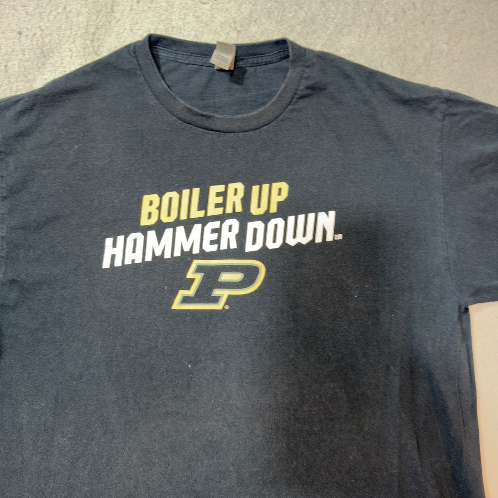 Gildan Purdue University T-Shirt Mens Large Black Good Boiler Up Hammer Down